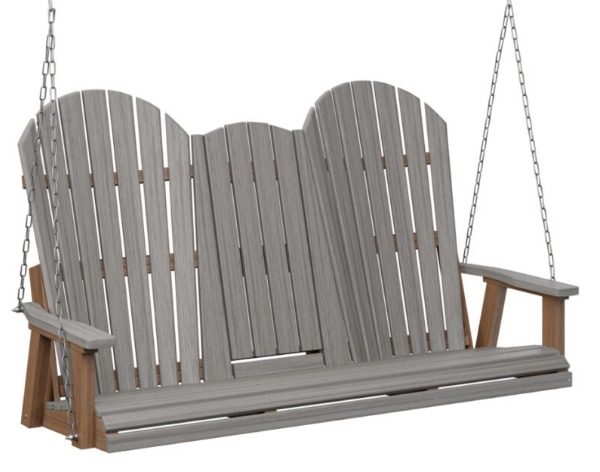 Berlin Gardens Comfo-Back Three Seat Swing (Stainless Steel Chains/Natural Finish)
